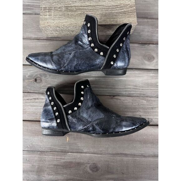 Villa Wang Studded Slip On Gray Western Booties Size 7.5 - Picture 7 of 11